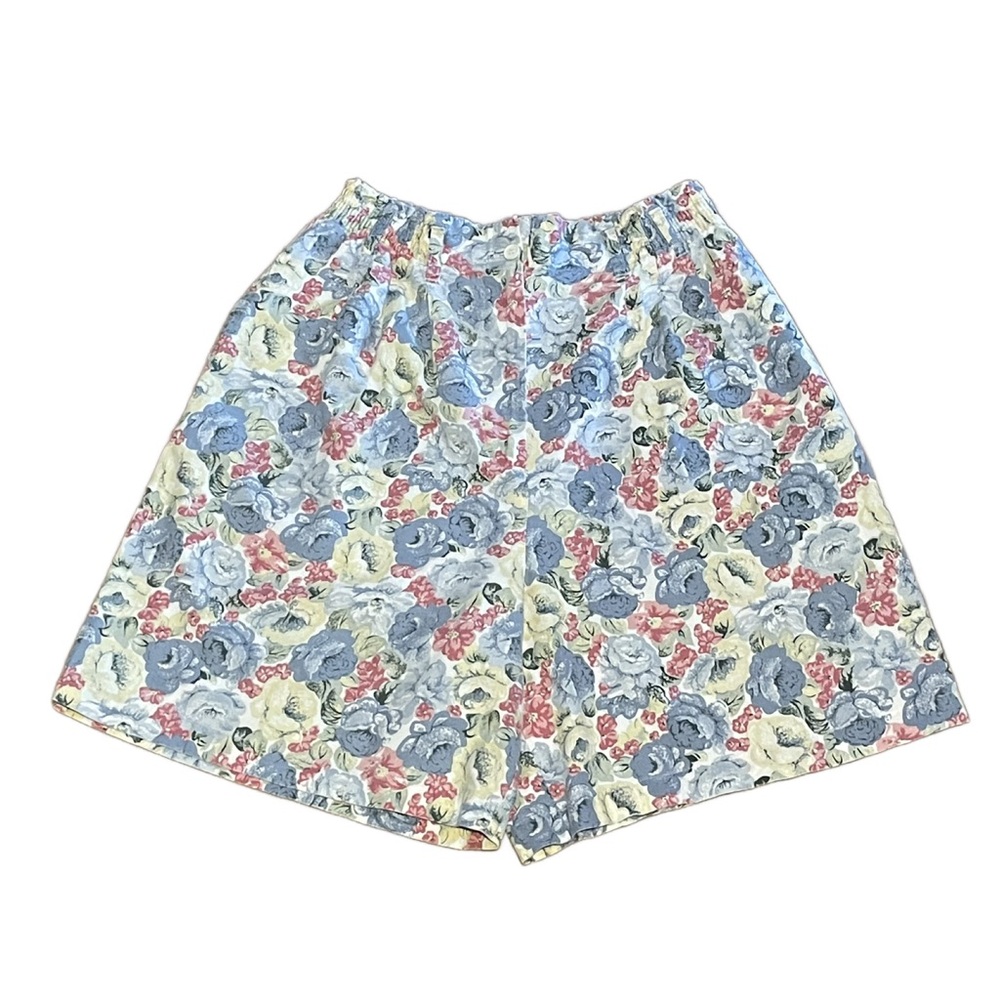 Vintage Capacity Floral Wide Leg Shorts 100% Cotton Sz M